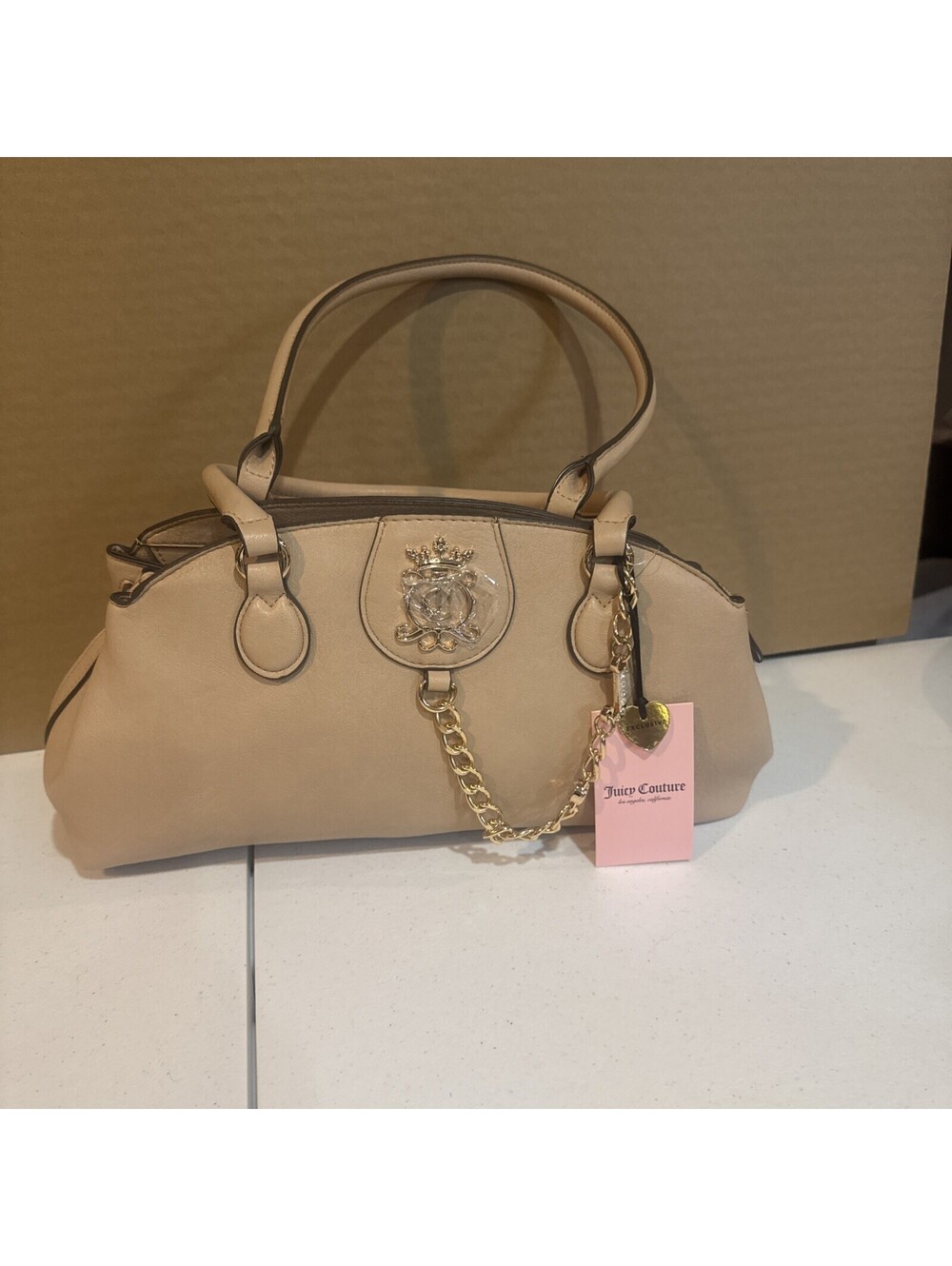 Juicy Couture-Juicy Royal Crest Satchel - Buff Beige NWT